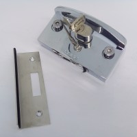 PADO - 56121775 KIT 10 CROMADO - FECHADURA PARA PORTA DE CORRER VIDRO/ALVENARIA